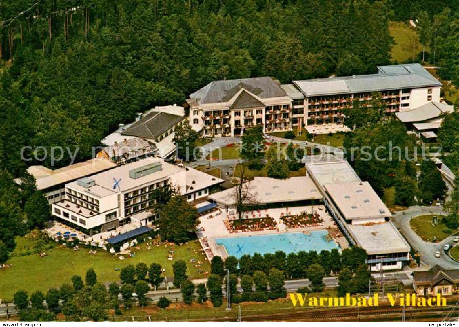 72905726 Warmbad Villach Thermalbad Fliegeraufnahme Villach - Andere & Zonder Classificatie