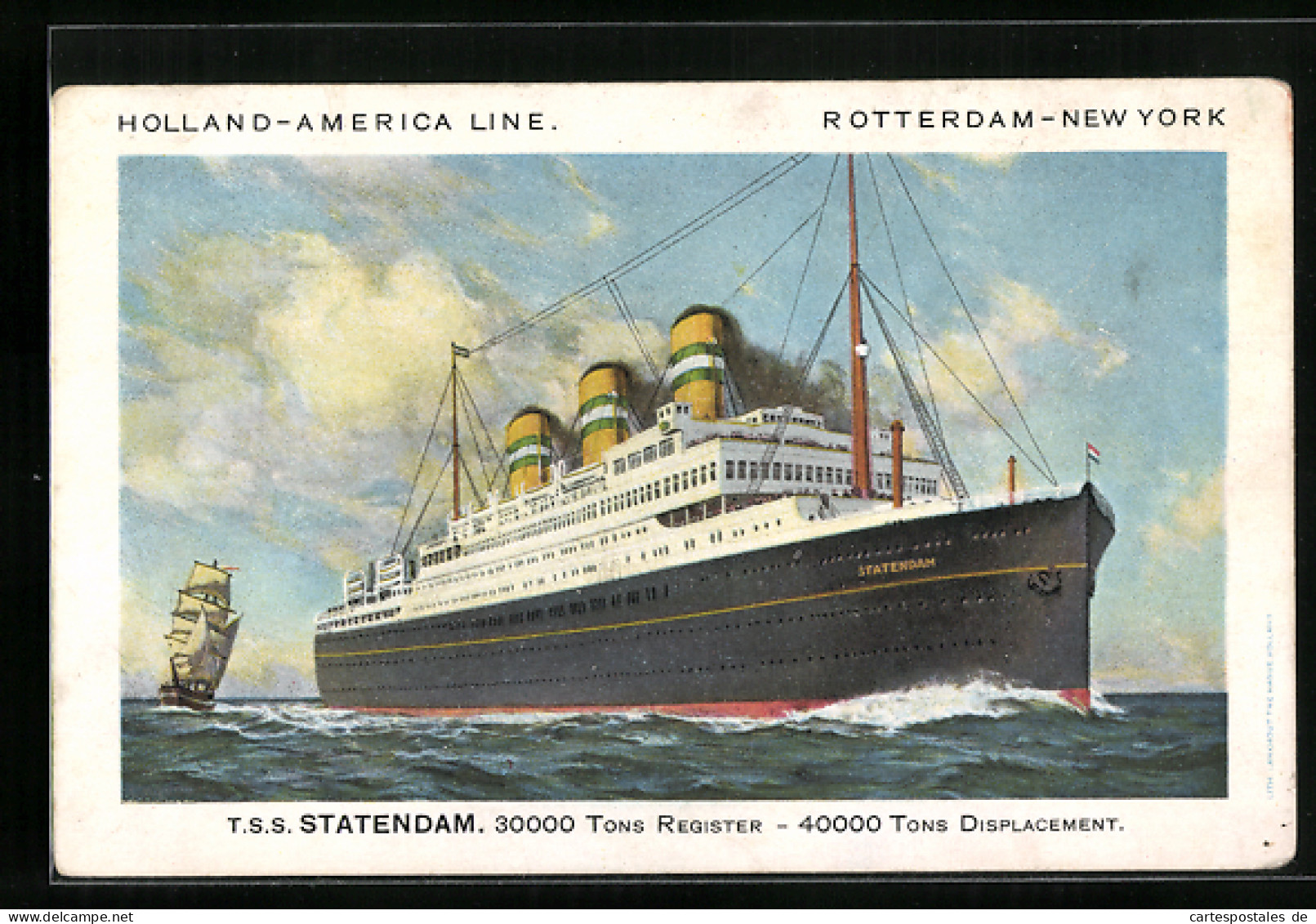 AK Holland-America-Line, T.S.S. Statendam, Passagierschiff  - Steamers