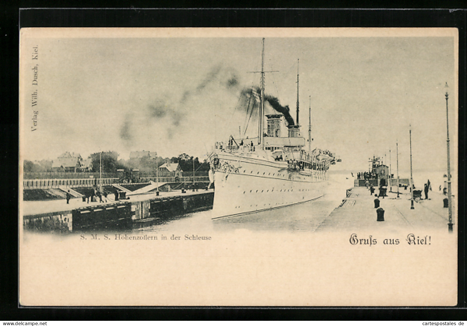 AK Kiel, SMS Hohenzollern In Der Schleuse  - Oorlog