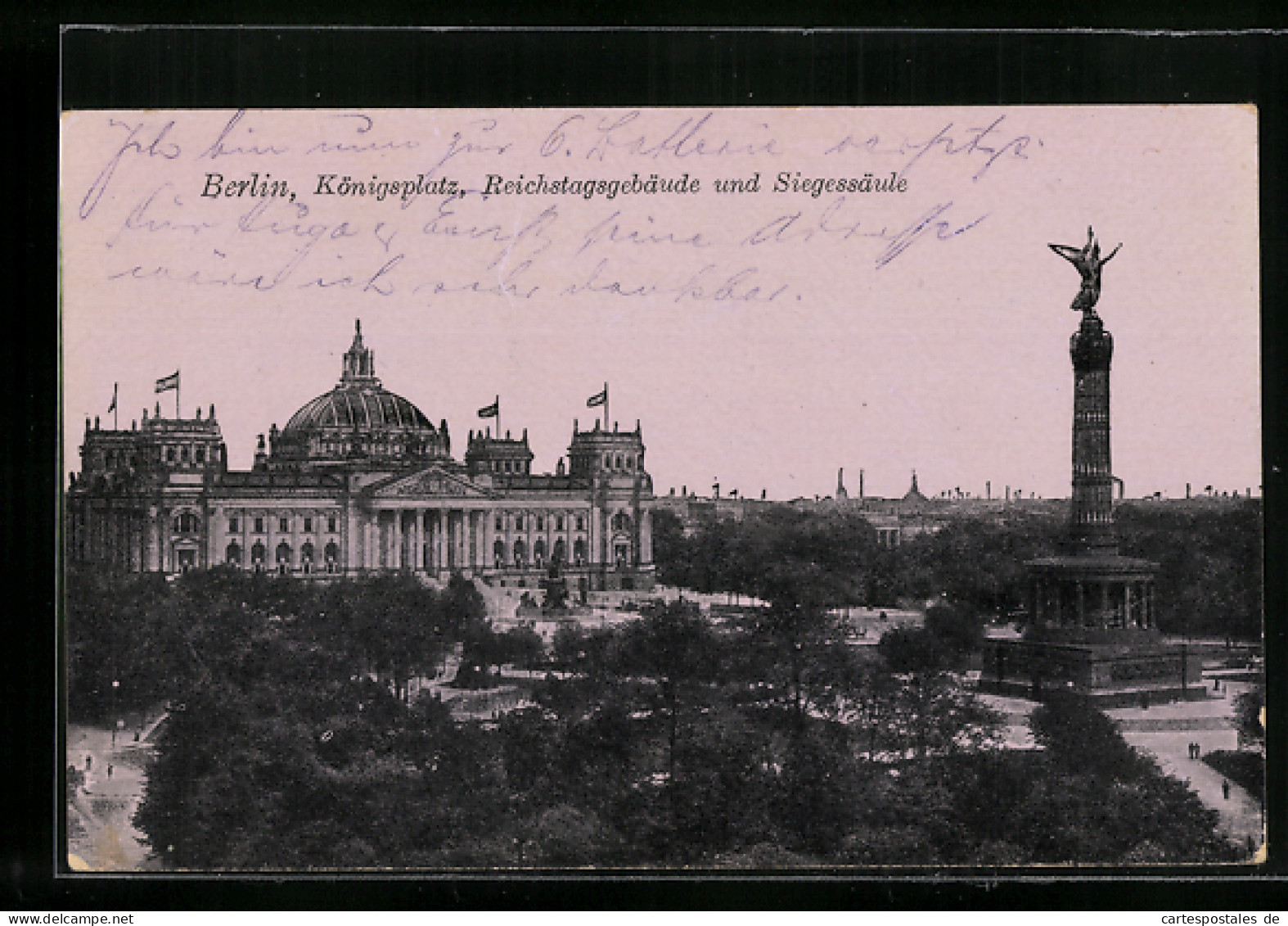 AK Berlin, Königsplatz Mit Reichstagsgebäude Und Siegessäule  - Tiergarten