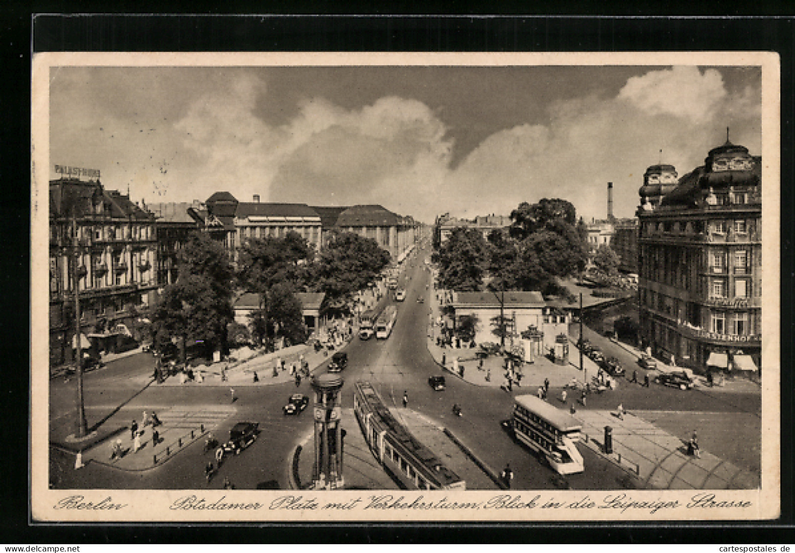 AK Berlin-Tiergarten, Potsdamer Platz Mit Blick In Die Leipziger Strasse  - Tiergarten