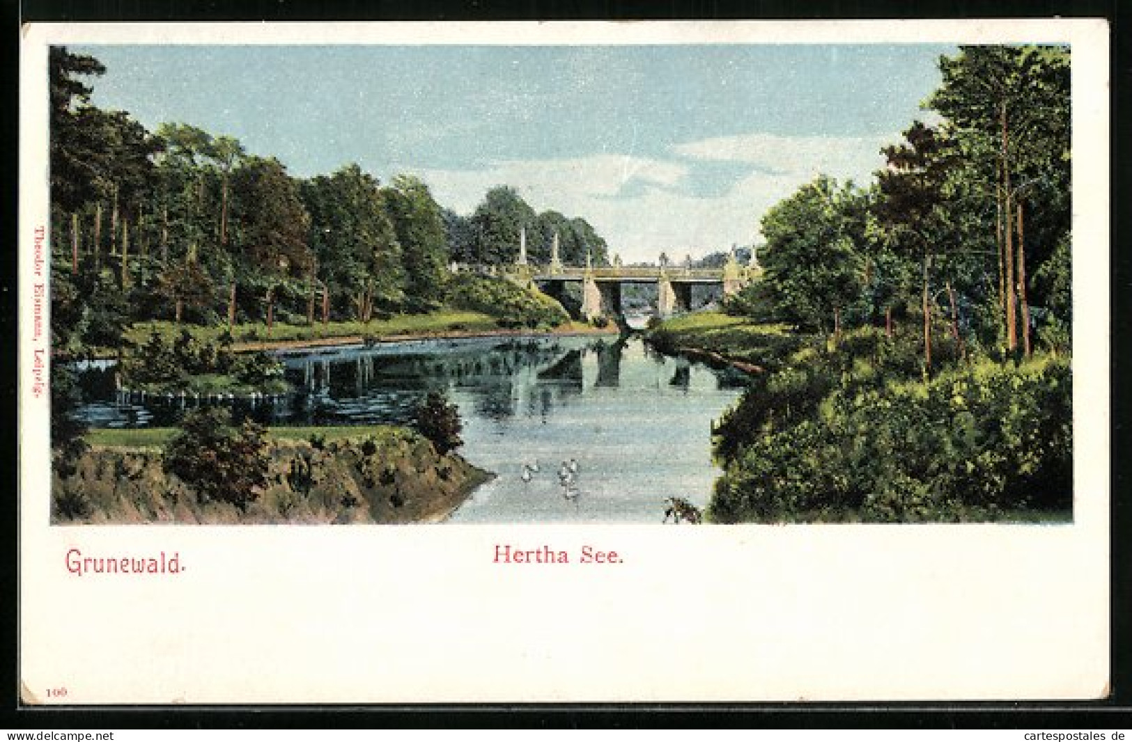 AK Berlin-Grunewald, Hertha-See Mit Brücke  - Grunewald