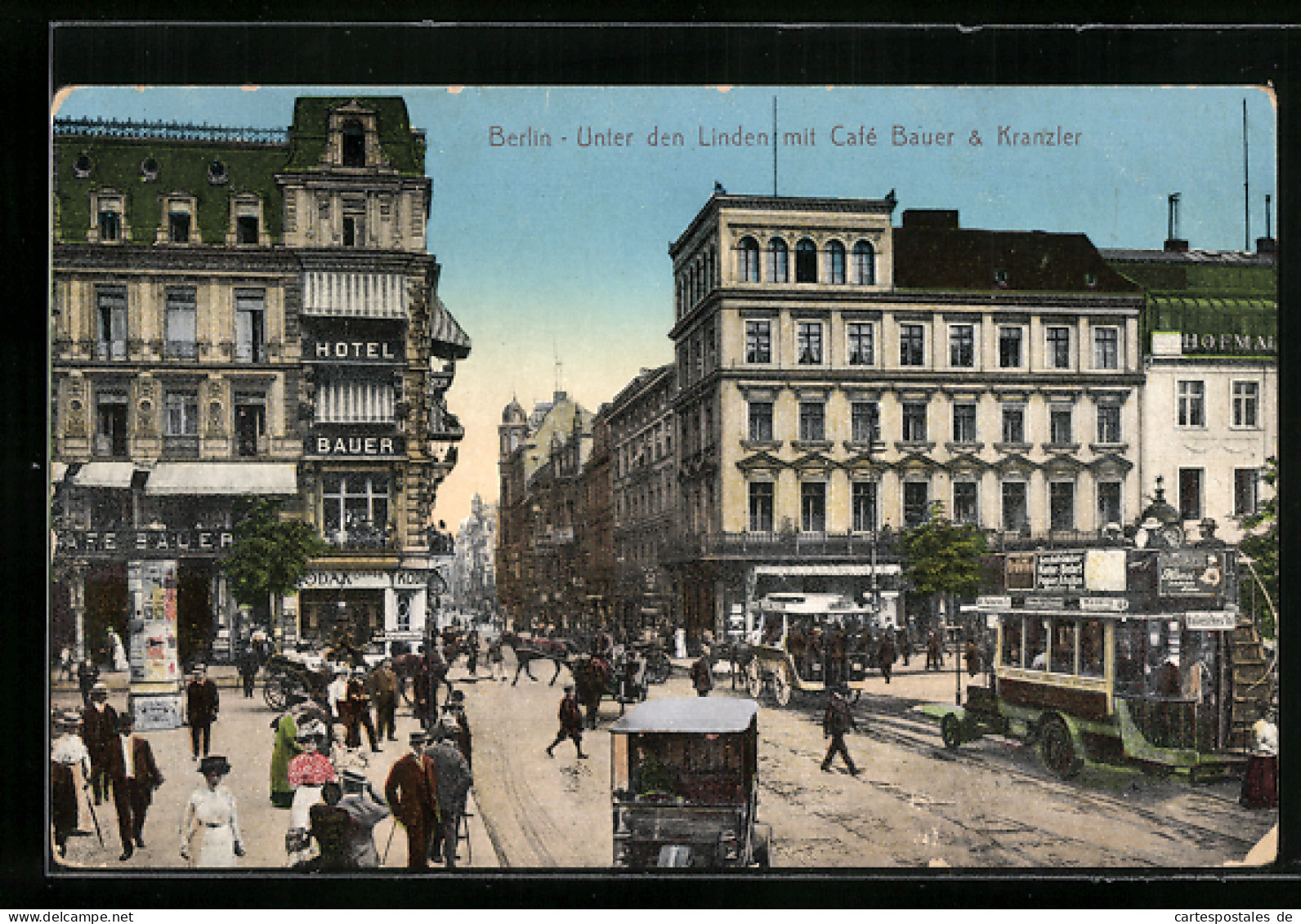 AK Berlin, Unter Den Linden Mit Café Bauer Und Kranzler  - Mitte