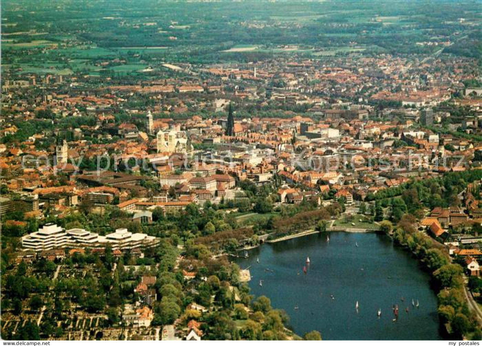 72904405 Muenster Westfalen Fliegeraufnahme Mit See Muenster - Münster