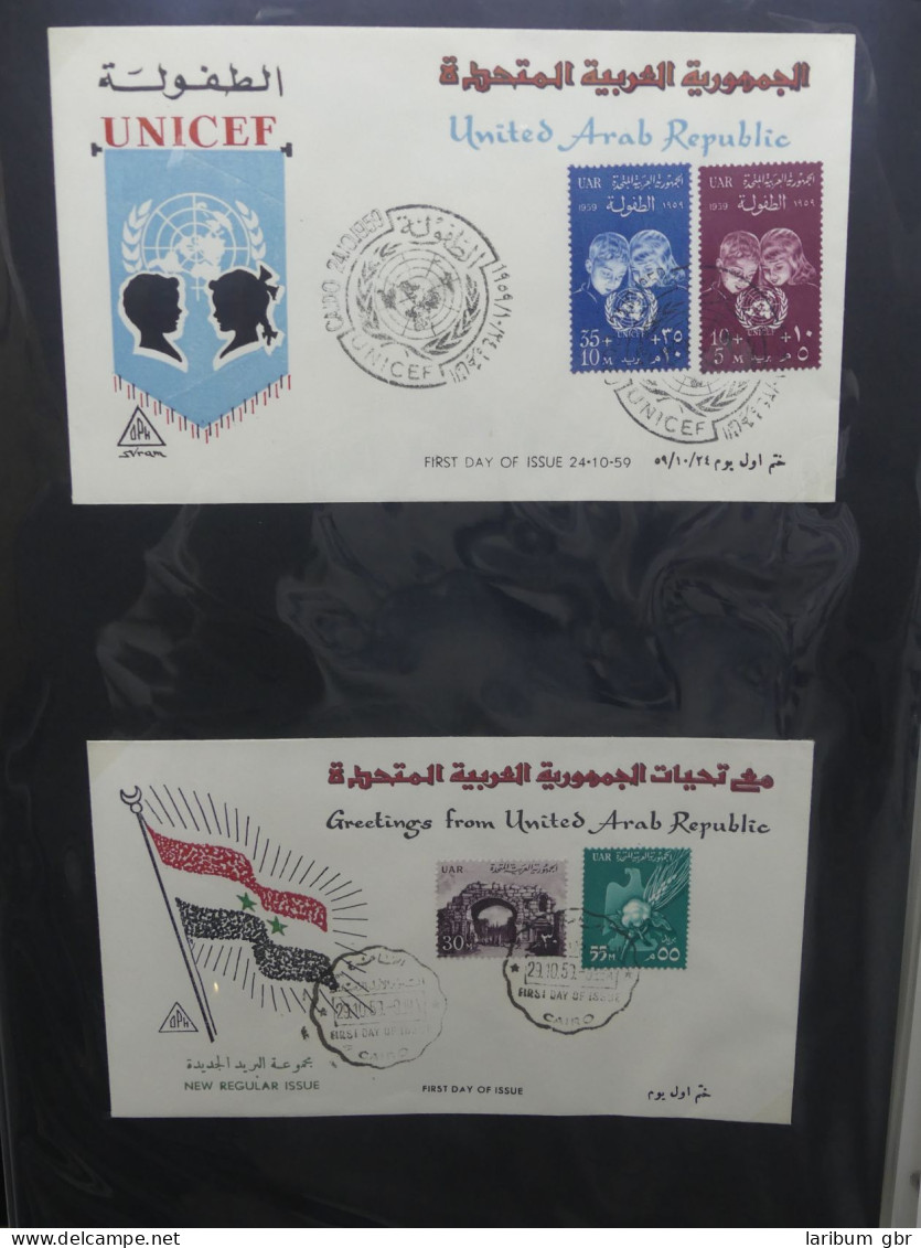 UAR Ägypten FDCs ab 1953 besammelt über 150 Stück im Ringbinder #LY694