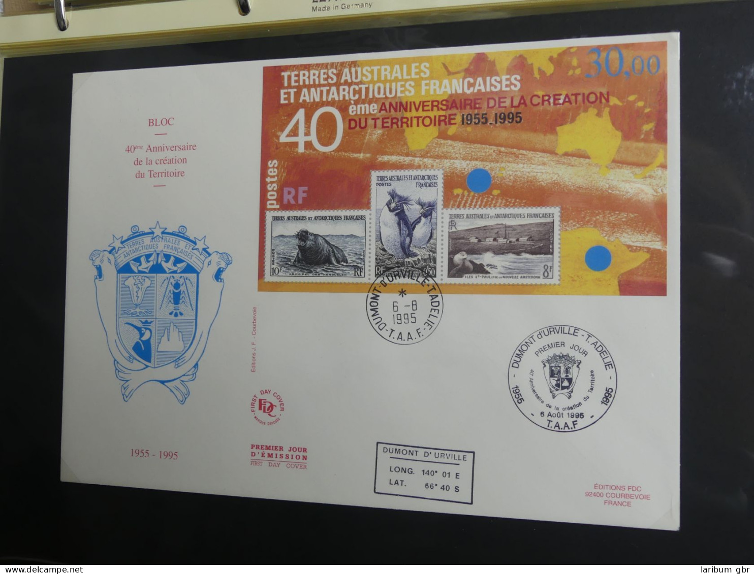 Frankreich und Gebiete FDCs ab 2002 besammelt im Ringbinder #LY693