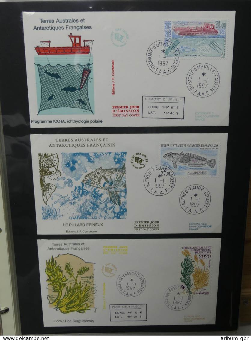 Frankreich und Gebiete FDCs ab 2002 besammelt im Ringbinder #LY693