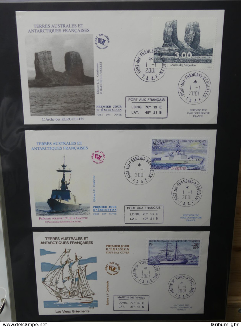 Frankreich und Gebiete FDCs ab 2002 besammelt im Ringbinder #LY693