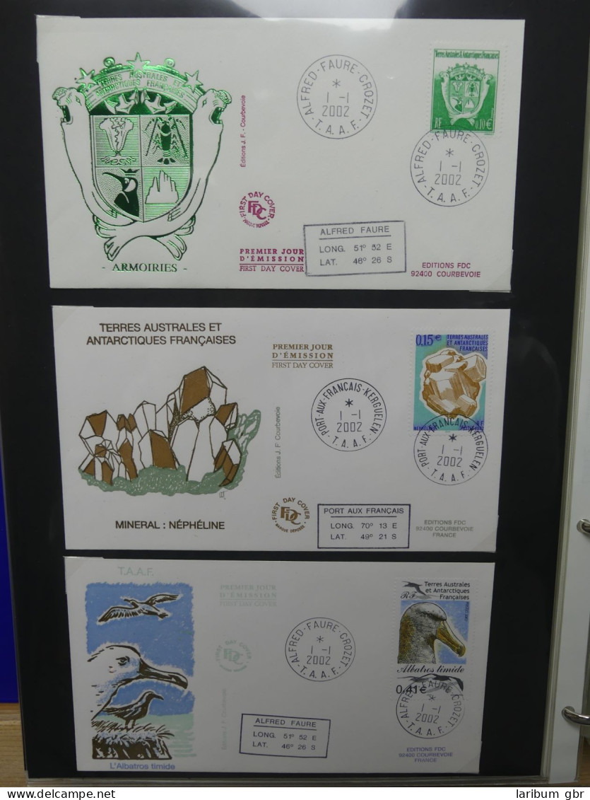 Frankreich und Gebiete FDCs ab 2002 besammelt im Ringbinder #LY693