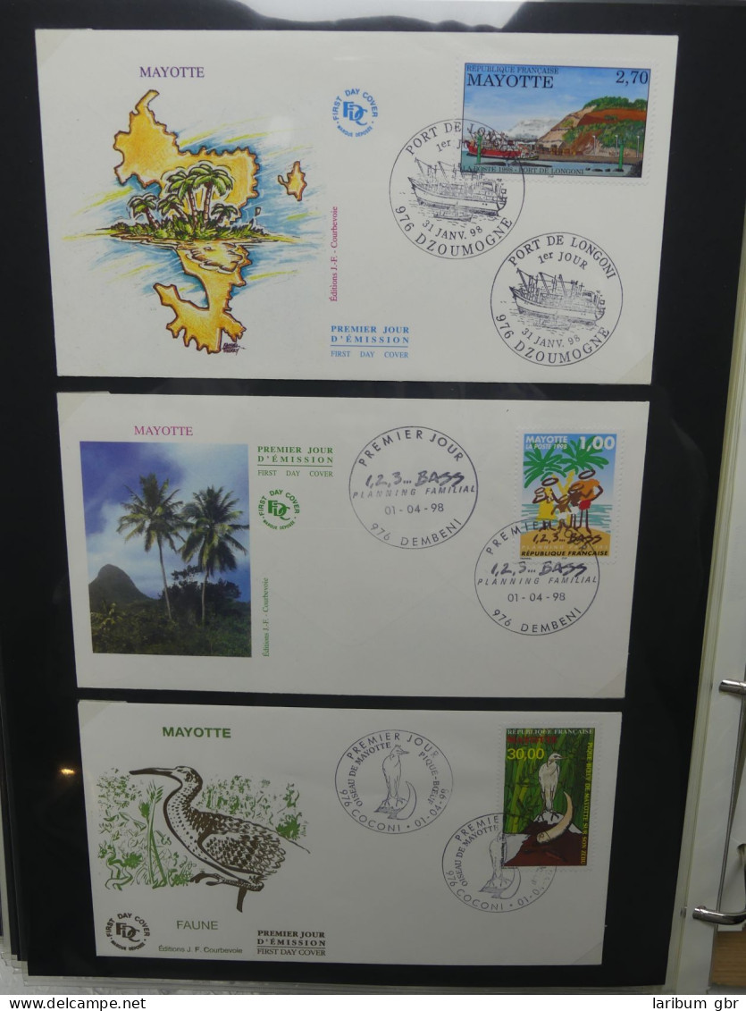 Frankreich und Gebiete FDCs ab 2002 besammelt im Ringbinder #LY693