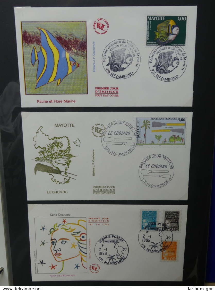 Frankreich und Gebiete FDCs ab 2002 besammelt im Ringbinder #LY693