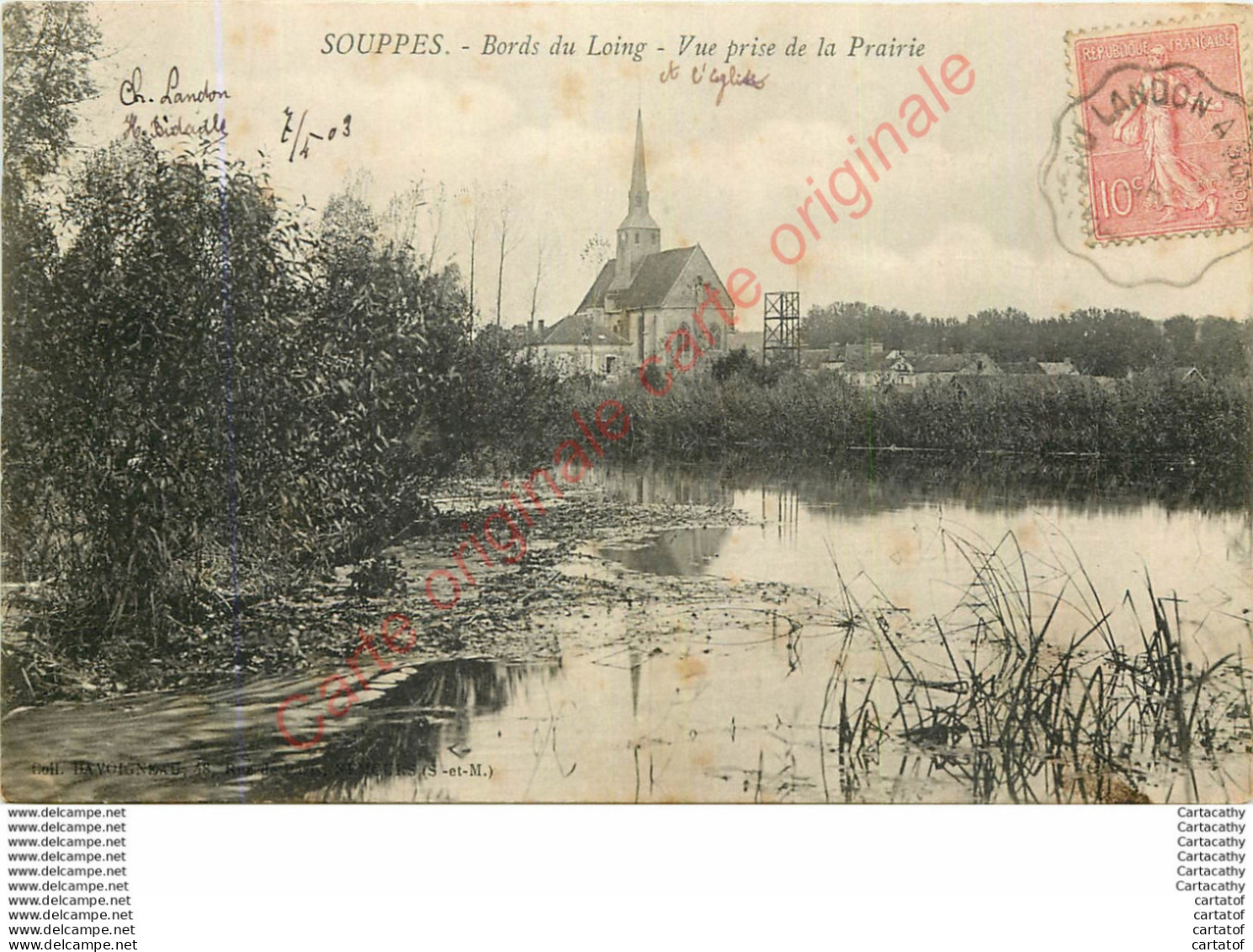 77.  SOUPPES .  Bords Du Loing . Vue Prise De La Prairie . - Souppes Sur Loing