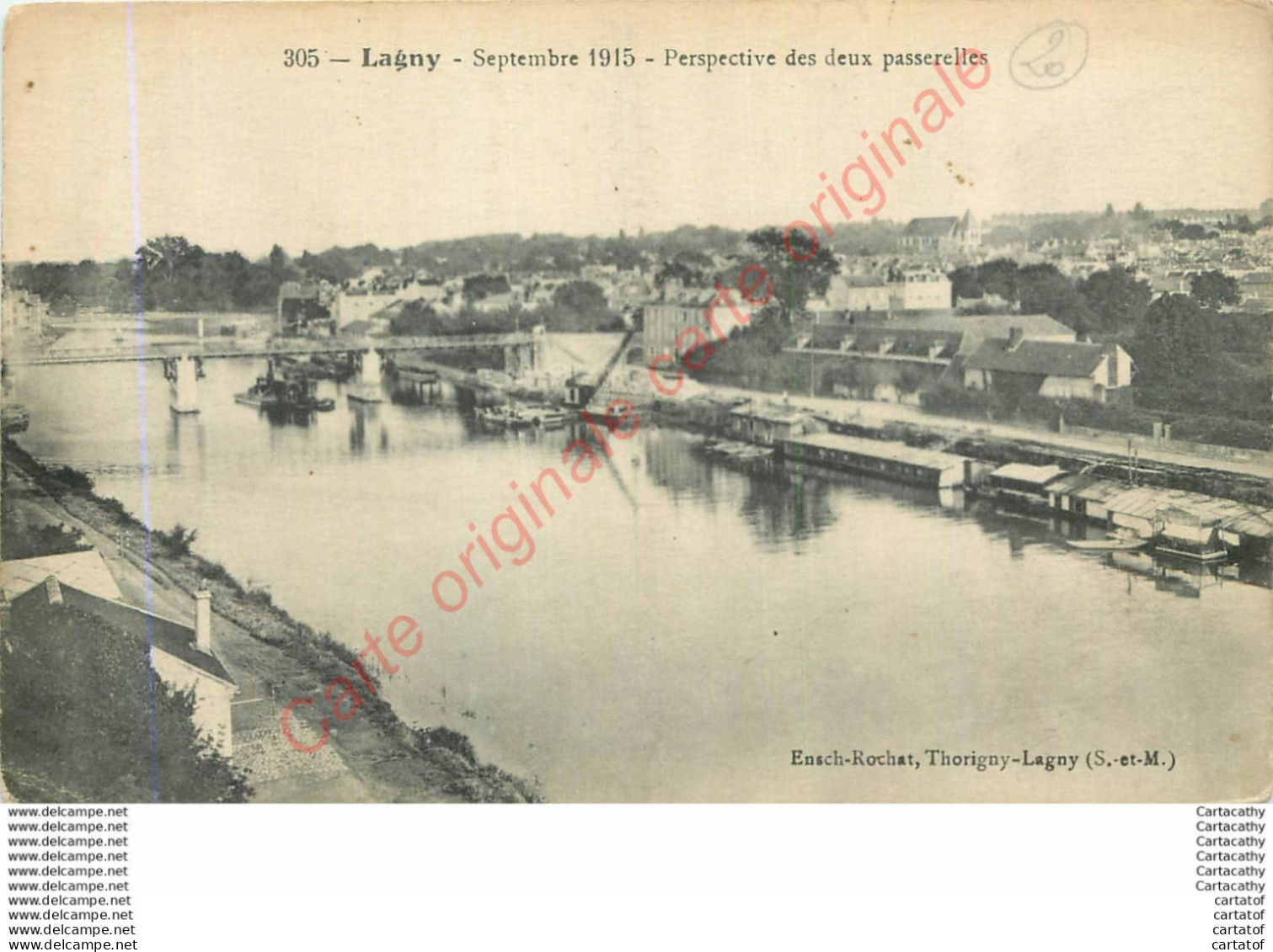 77.  LAGNY .  Septembre 1915 .  Perspective Des Deux Passerelles . - Lagny Sur Marne