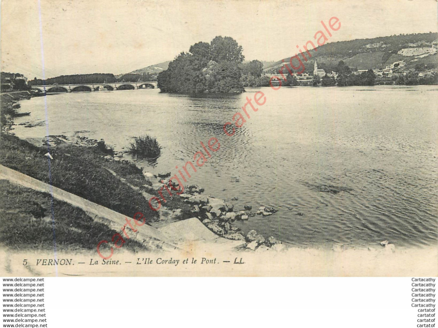 27.  VERNON . La Seine .  Ile Corday Et Le Pont . - Vernon