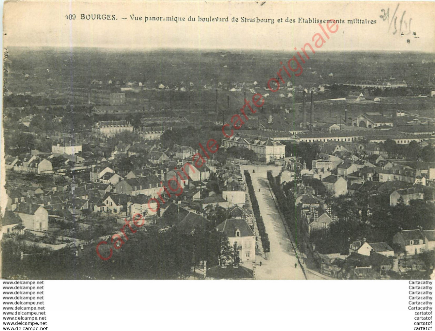 18.  BOURGES .  Vue Panoramique Du Boulevard Se Strasbourg Et Des Etablissements Militaires . - Bourges