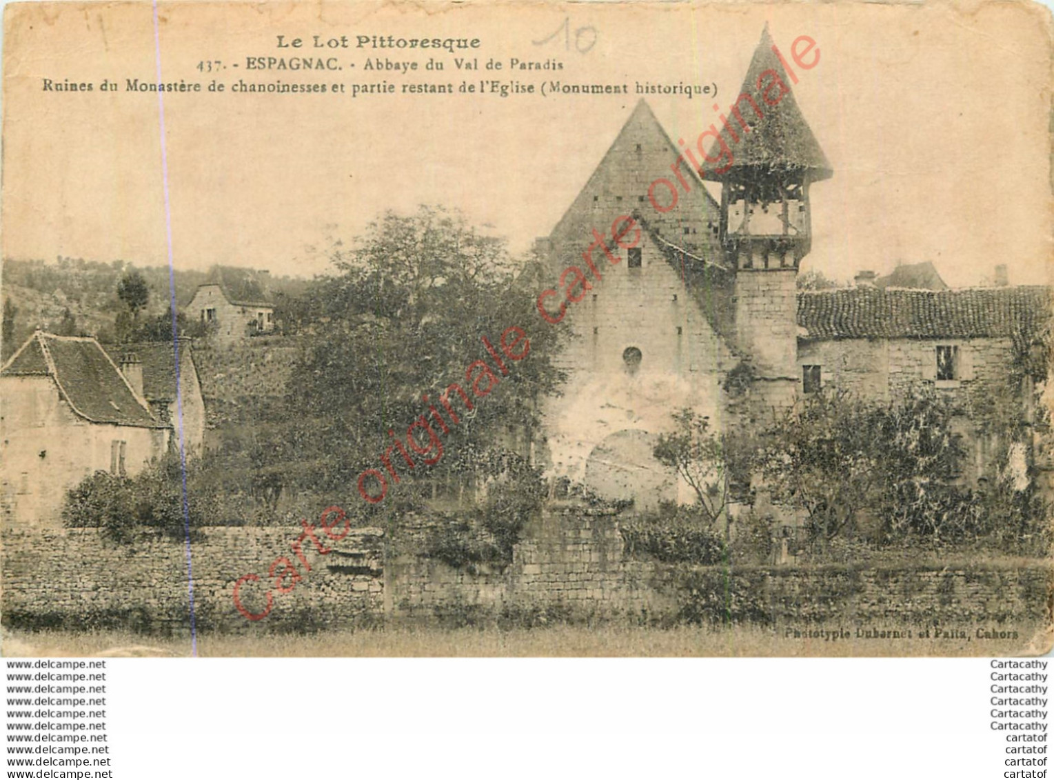 47.  ESPAGNAC . Abbaye Du Val De Paradis . Ruines Du Monastère De Chanoinesse Et Partie Restant De L'Eglise. - Other & Unclassified