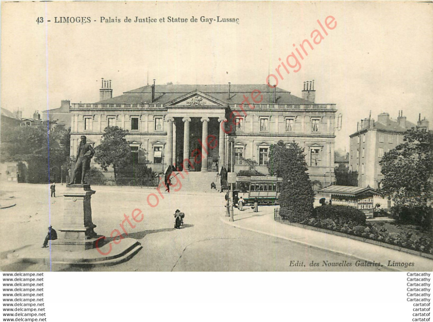 87.  LIMOGES .  Palais De Justice Et Statue De Gay-Lussac . - Limoges