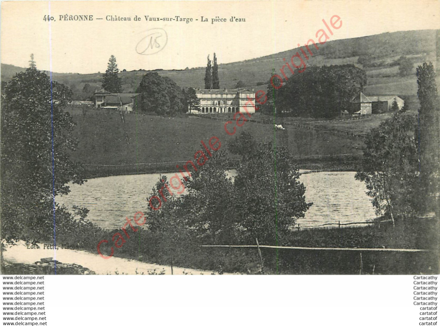 80.  PERONNE .  Château De Vaux Sur Targe .  La Pièce D'eau . - Peronne