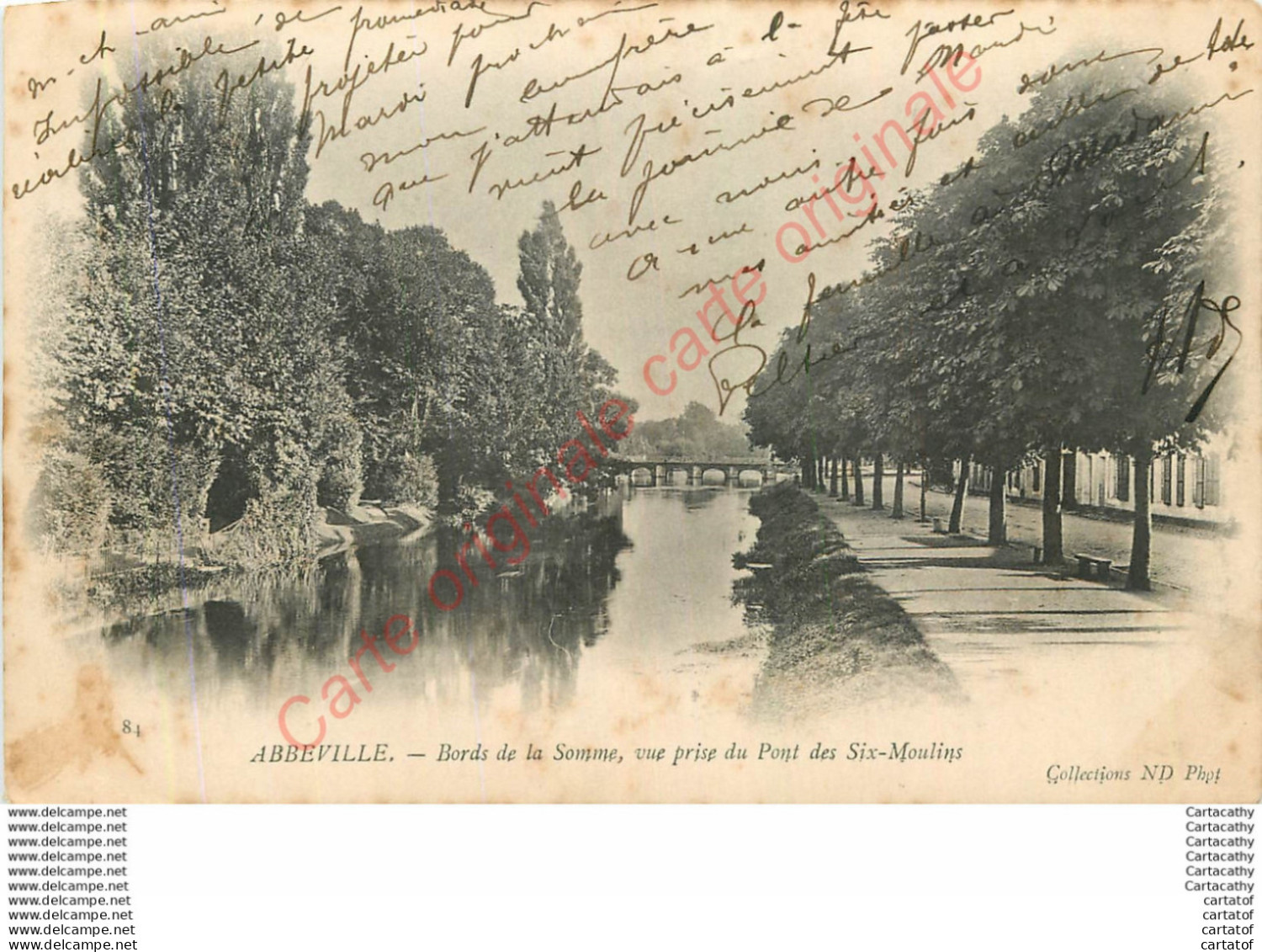 80.  ABBEVILLE . Bords De La Somme . Vue Prise Du Pont Des Six Moulins . - Abbeville