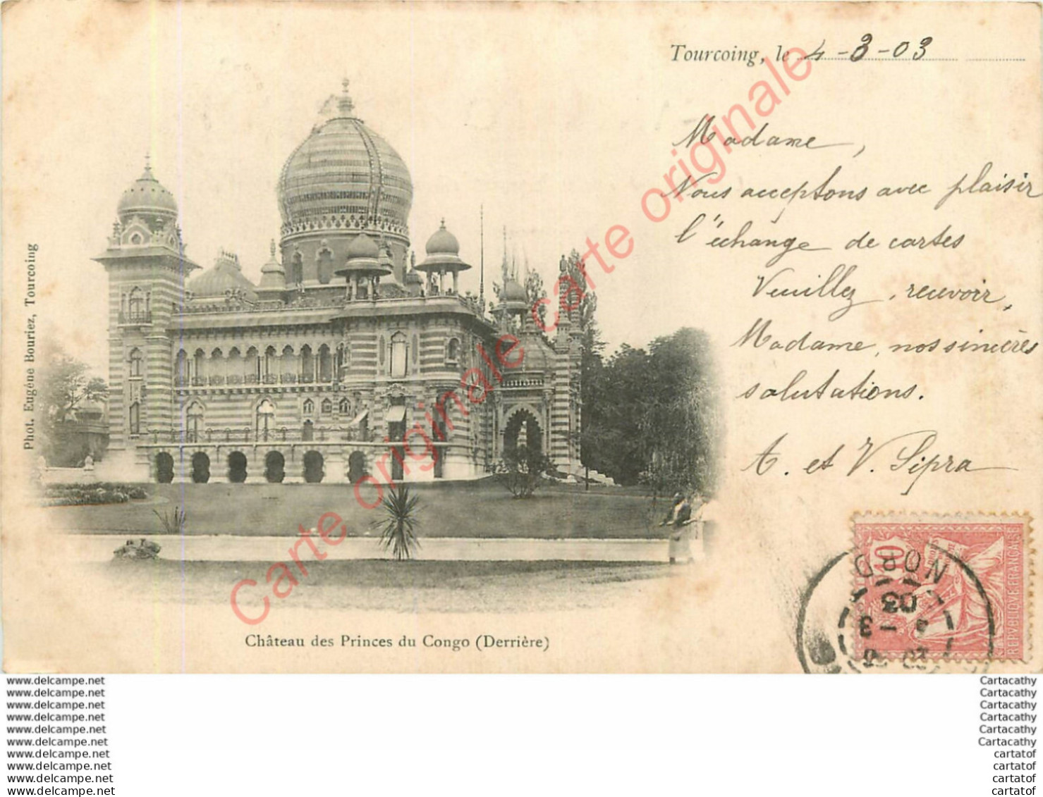 59.  TOURCOING .  Château Des Princes Du Congo . Derrière . - Tourcoing