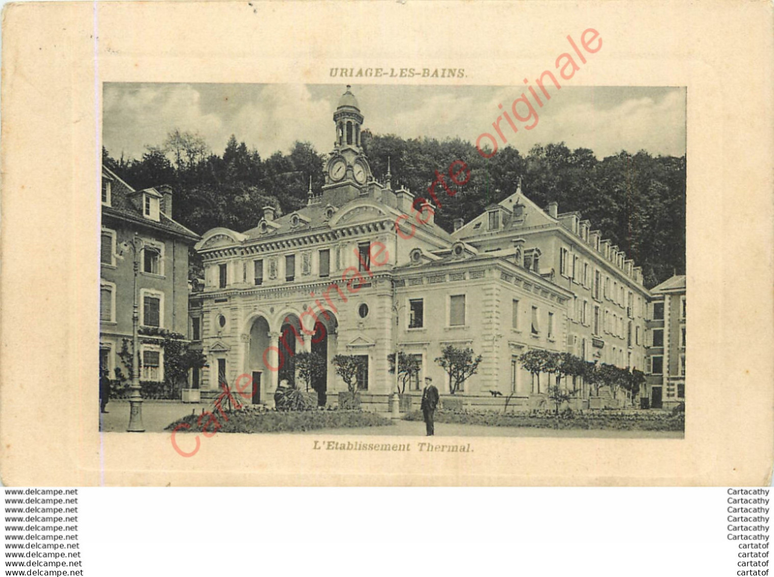 38.  URIAGE LES BAINS .  Etablissement Thermal . CPA à Cadre Gauffré ; - Uriage