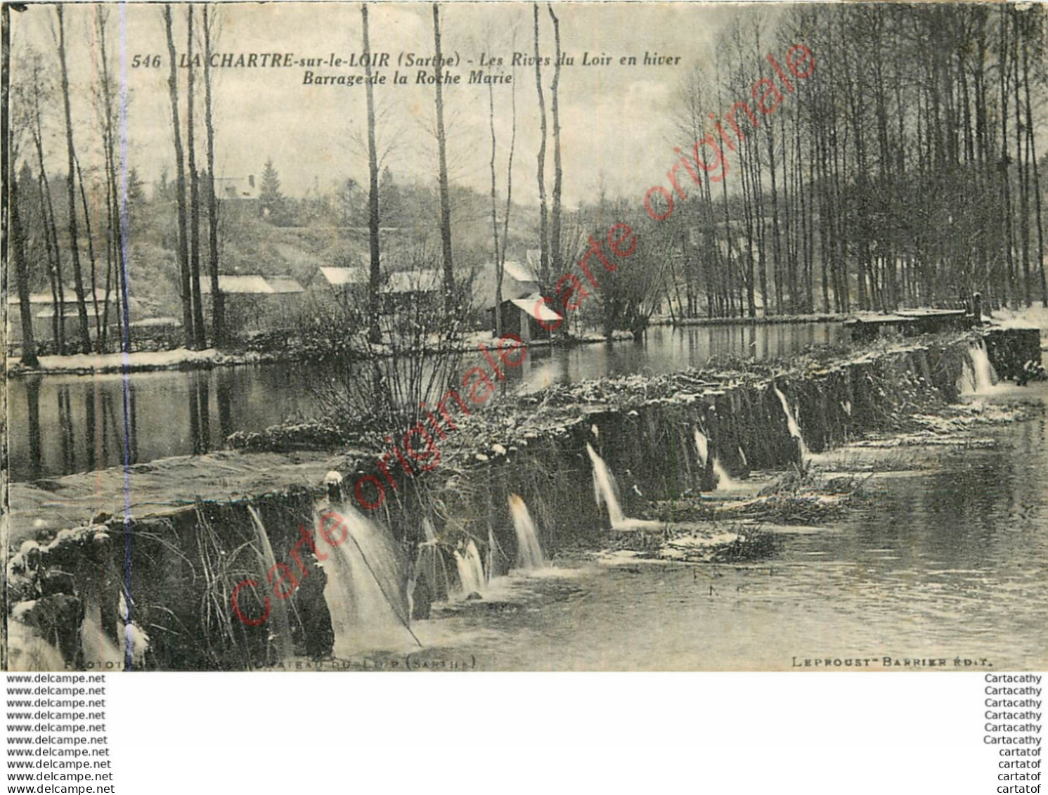 72.  LA CHARTRE Sur Le LOIR .  Les Rives Du Loir En Hiver . Barrage De La Roche Marie . - Andere & Zonder Classificatie