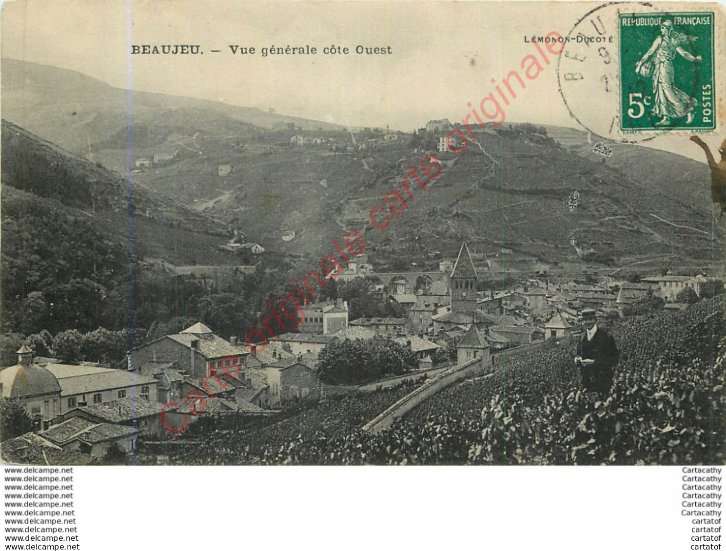 69.  BEAUJEU .  Vue Générale Côte Ouest . - Beaujeu