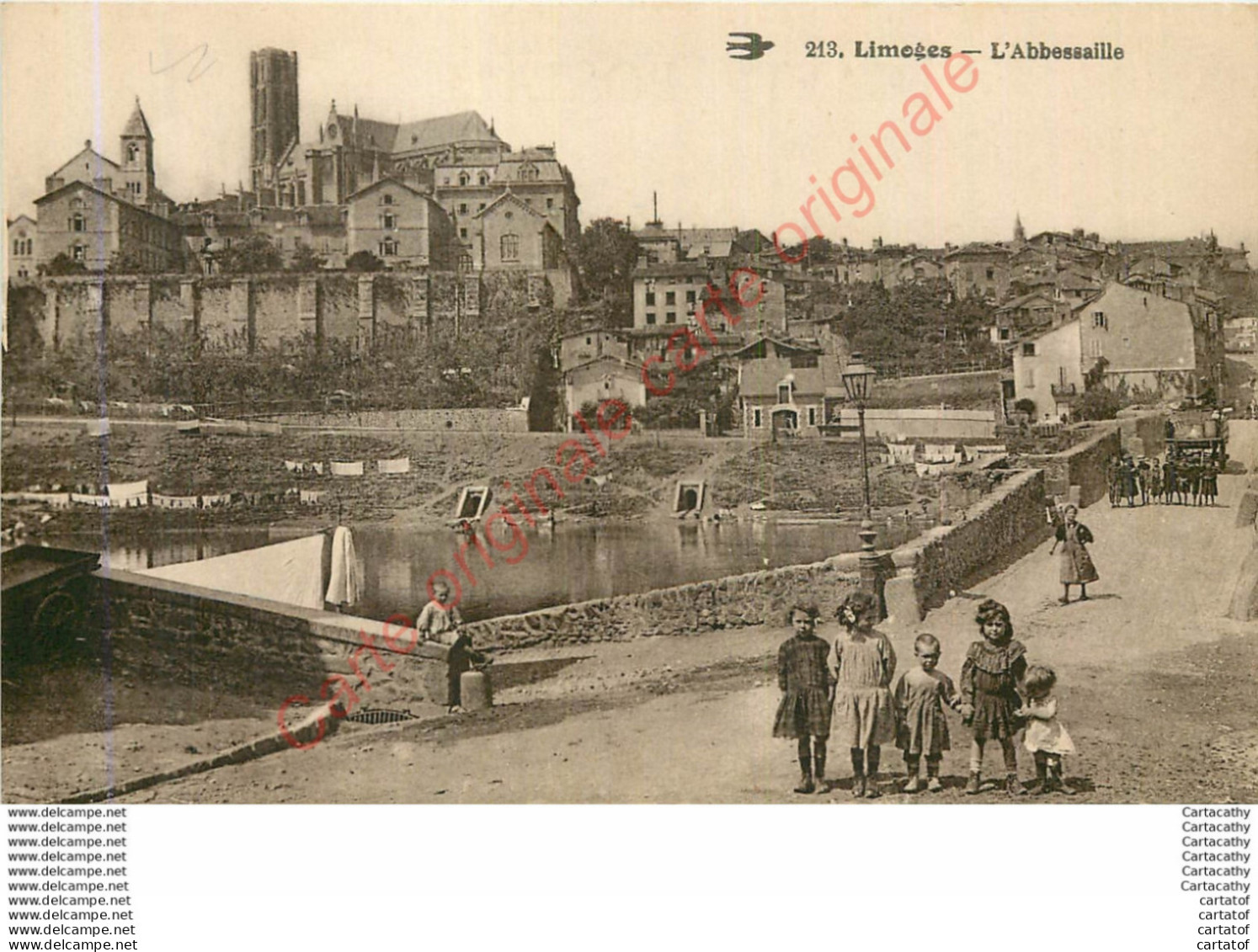 87.  LIMOGES .  L'Abbessaille .  CPA Animée . - Limoges