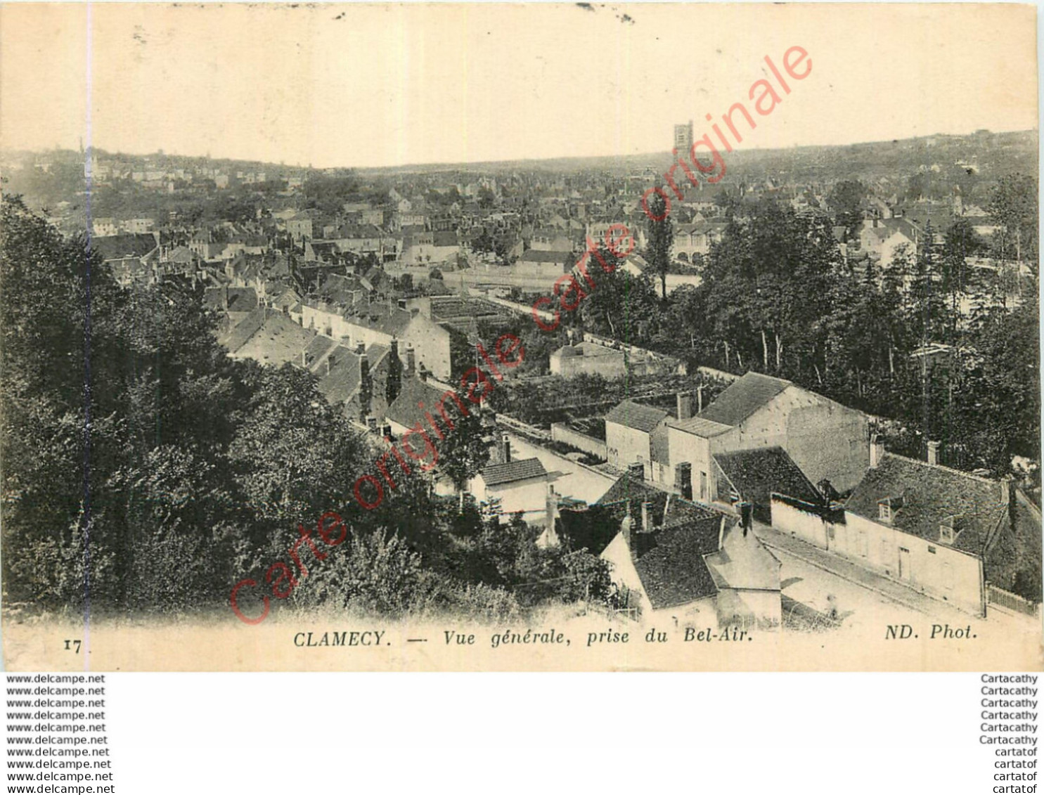 58.  CLAMECY .  Vue Générale Prise Du Bel-Air . - Clamecy