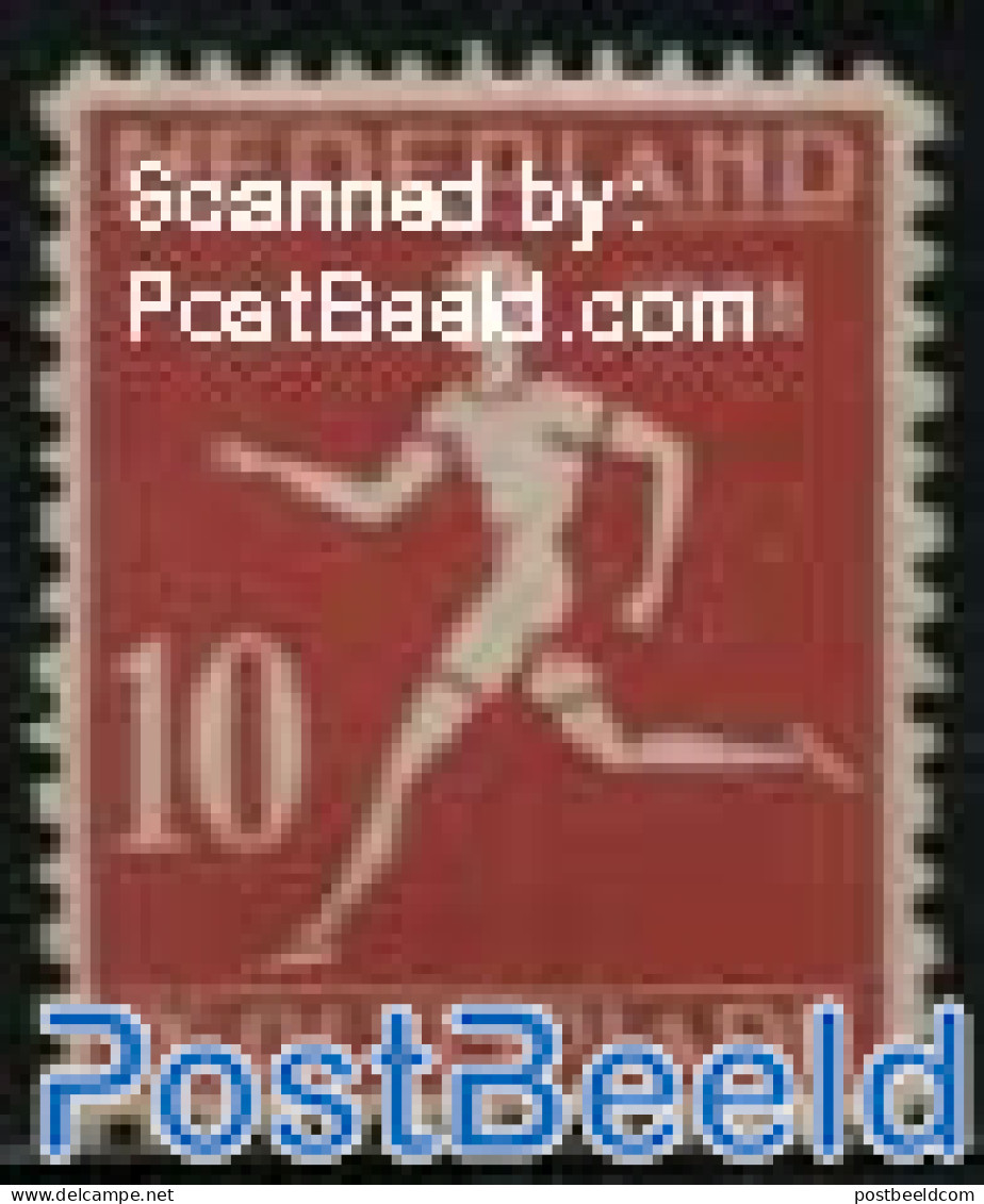 Netherlands 1928 10+2c Olympic Games, Perf. 12x11.5, Unused (hinged), Sport - Athletics - Olympic Games - Unused Stamps