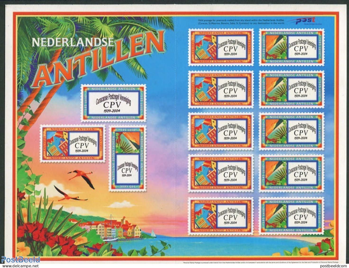 Netherlands Antilles 2004 Personal Stamp Sheet Curacaose Postzegel Verenigin, Mint NH - Andere & Zonder Classificatie