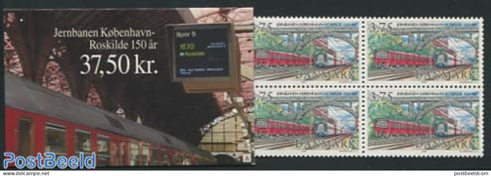 Denmark 1997 Copenhagen-Roskilde Railway Booklet, Mint NH, Transport - Stamp Booklets - Railways - Unused Stamps
