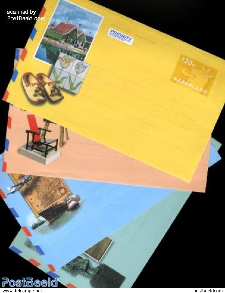 Netherlands 1998 Aerogrammes, Set Of 4, Unused Postal Stationary - Cartas & Documentos