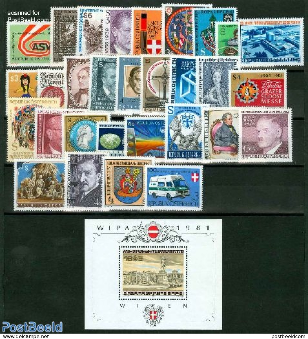 Austria 1981 Yearset 1981, Complete, 30v + 1s/s, Mint NH, Various - Yearsets (by Country) - Ongebruikt