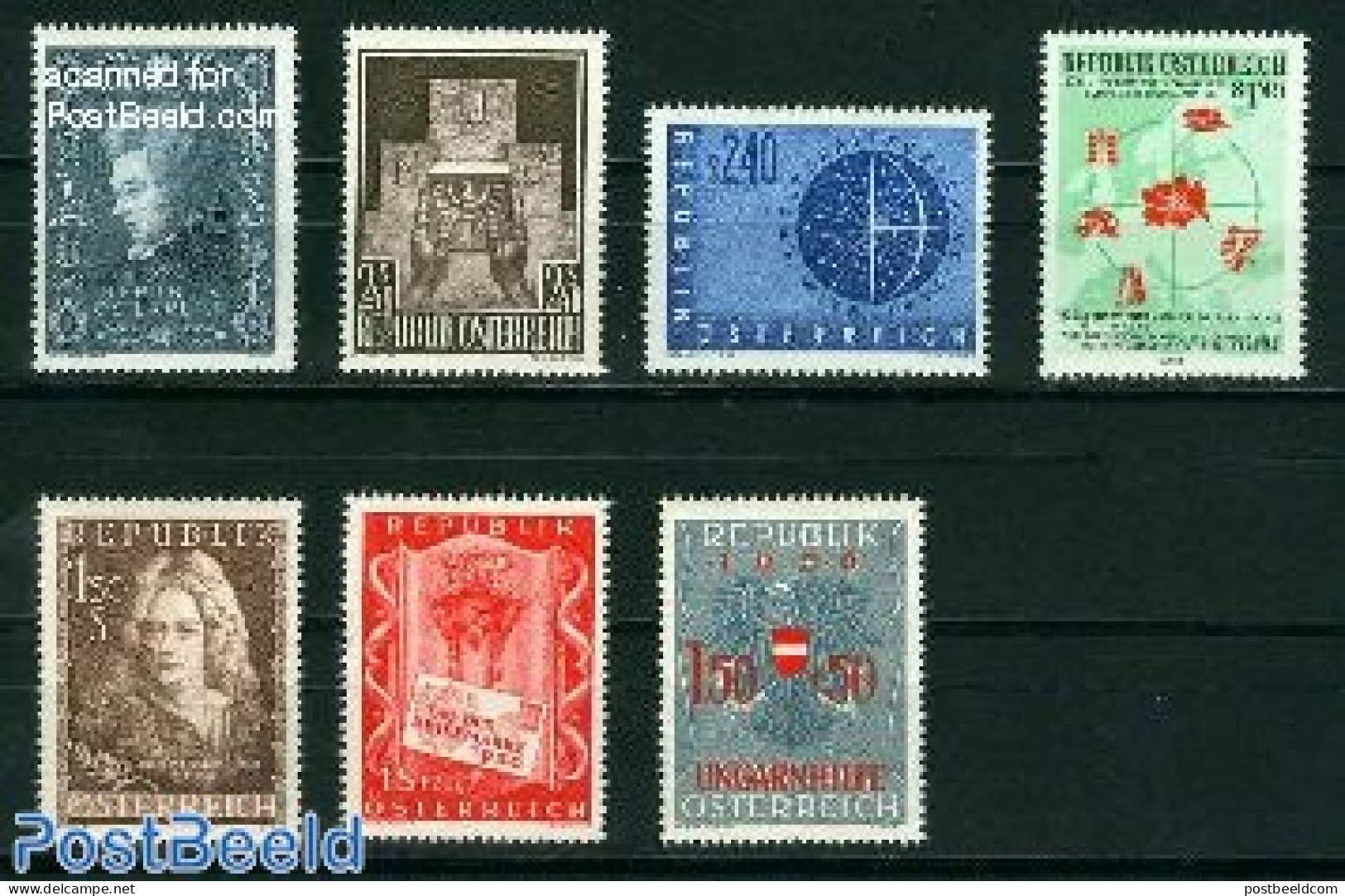 Austria 1956 Yearset 1956, Complete, 7v, Mint NH, Various - Yearsets (by Country) - Unused Stamps