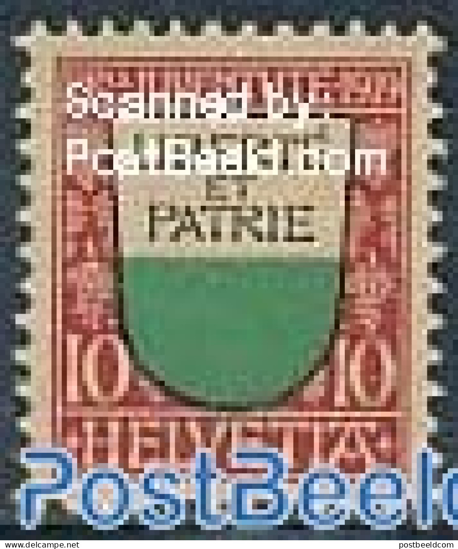 Switzerland 1919 10c, Stamp Out Of Set, Mint NH, History - Coat Of Arms - Unused Stamps