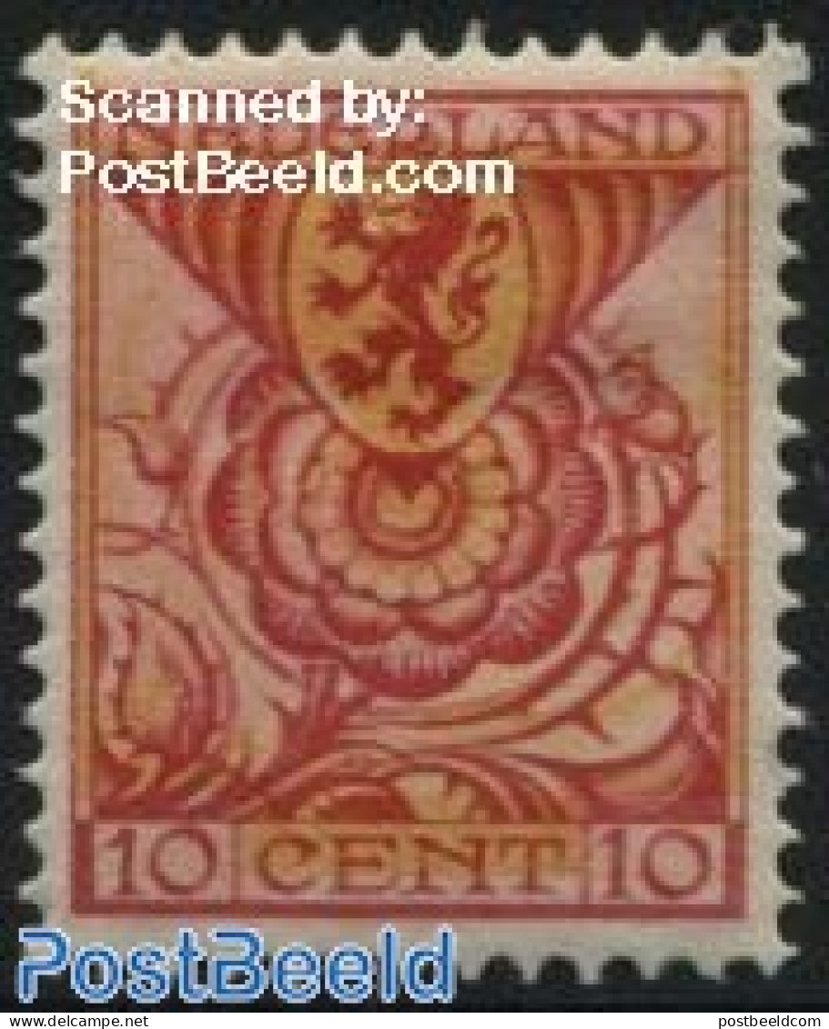 Netherlands 1925 10+2.5c, Stamp Out Of Set, Mint NH, History - Nature - Coat Of Arms - Flowers & Plants - Neufs