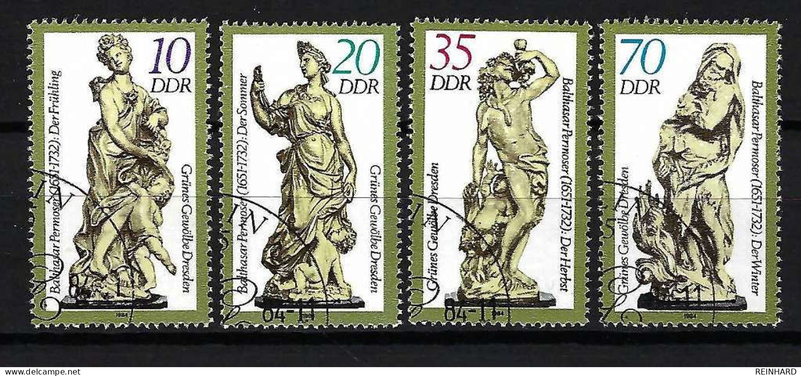 DDR Komplettsatz Mi-Nr. 2905 - 2908 Grünes Gewölbe Dresden Gestempelt - Siehe Bild - Oblitérés
