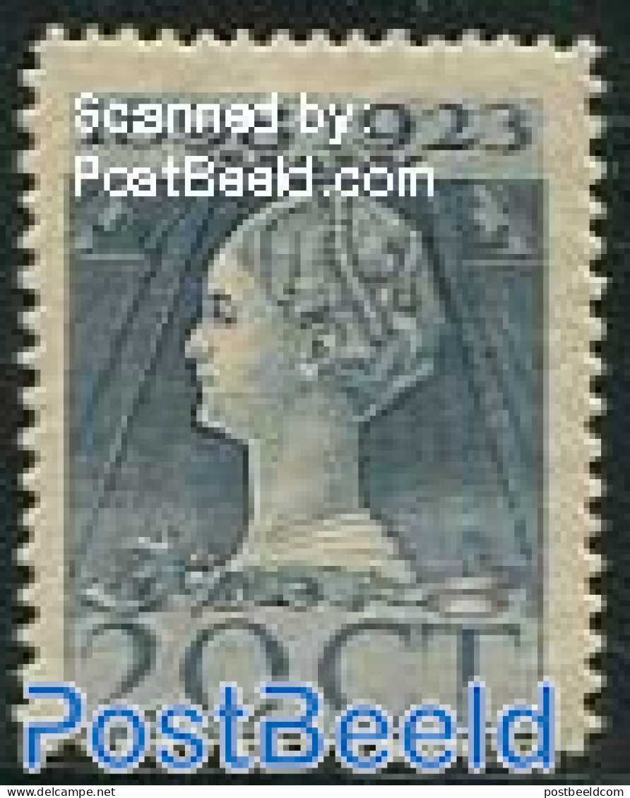 Netherlands 1923 20c, Perf. 12x11.5, Stamp Out Of Set, Unused (hinged) - Ungebraucht