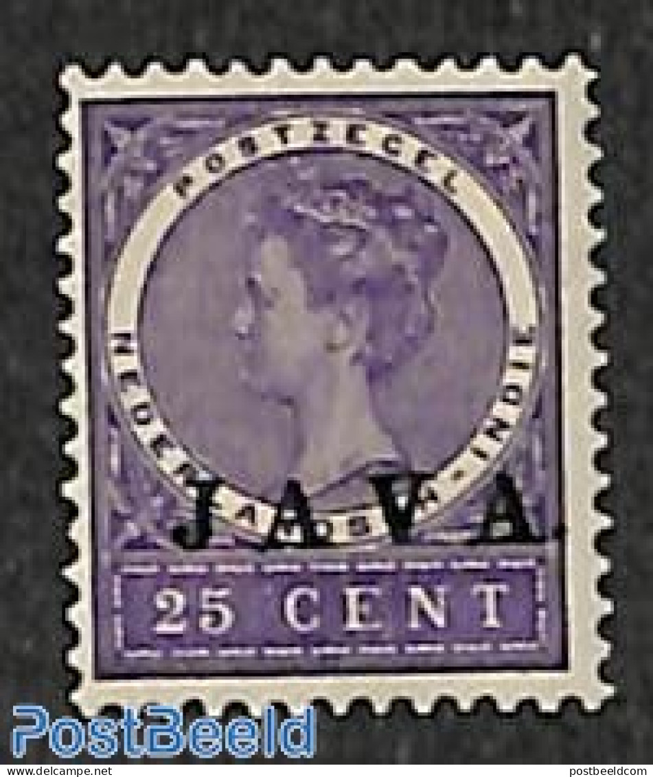 Netherlands Indies 1908 25c, JAVA Overprint, Stamp Out Of Set, Unused (hinged) - Andere & Zonder Classificatie