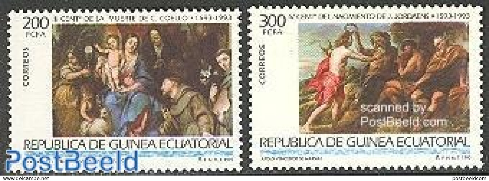 Equatorial Guinea 1993 Jordaens Paintings 2v, Mint NH, Art - Paintings - Guinea Ecuatorial