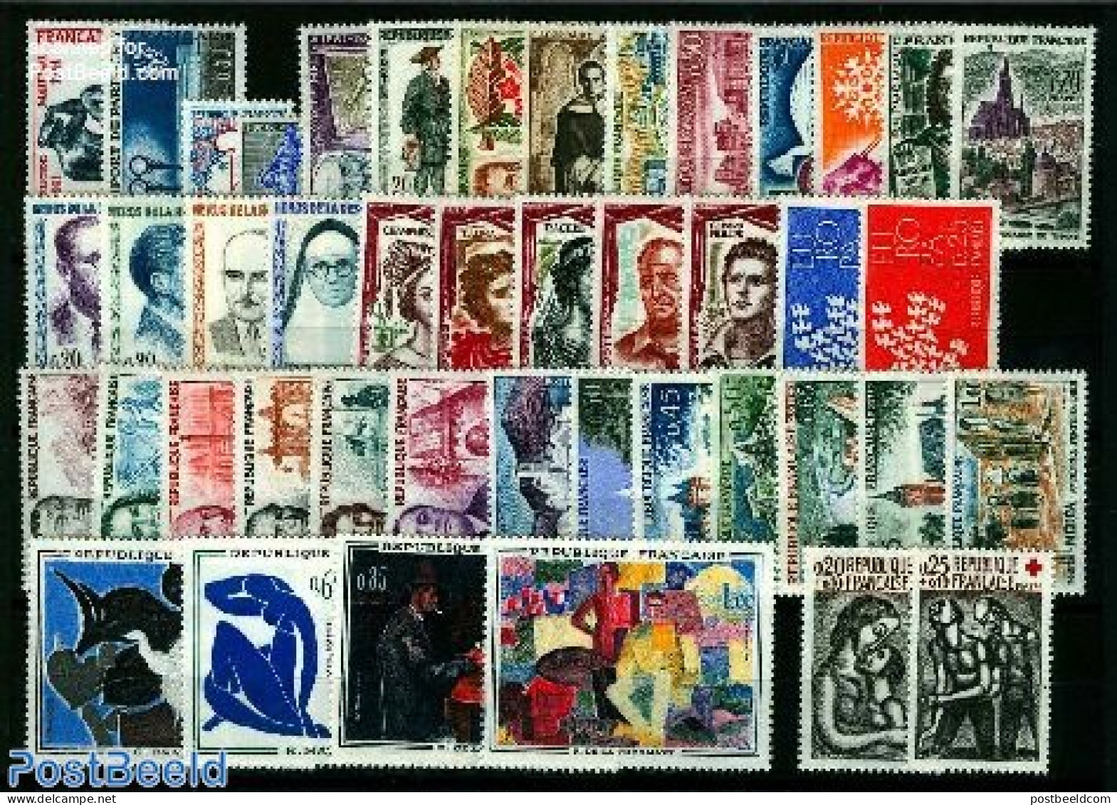 France 1961 Yearset 1961, Complete, 44v, Mint NH, Various - Yearsets (by Country) - Unused Stamps