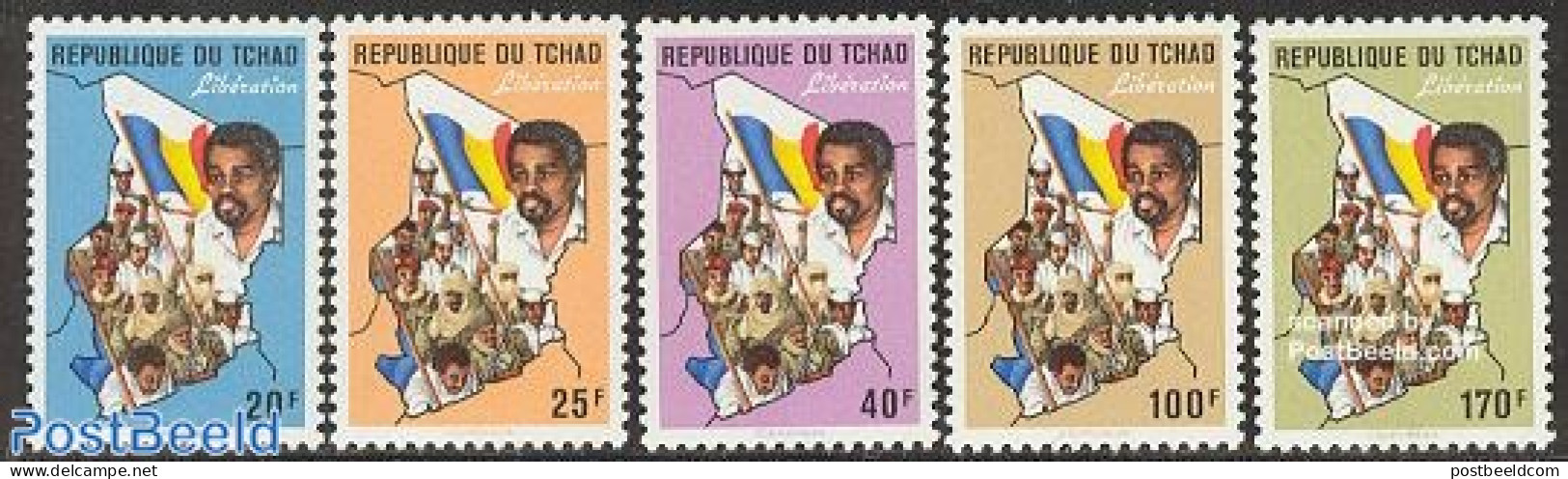 Chad 1989 Liberation 5v, Mint NH, Various - Maps - Sonstige & Ohne Zuordnung