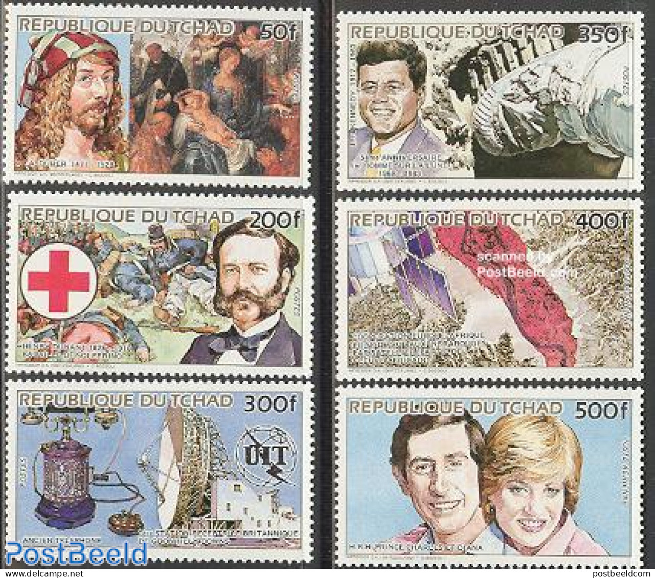 Chad 1984 Events, Famous Persons 6v, Mint NH, Health - History - Science - Transport - Red Cross - American Presidents.. - Otros & Sin Clasificación