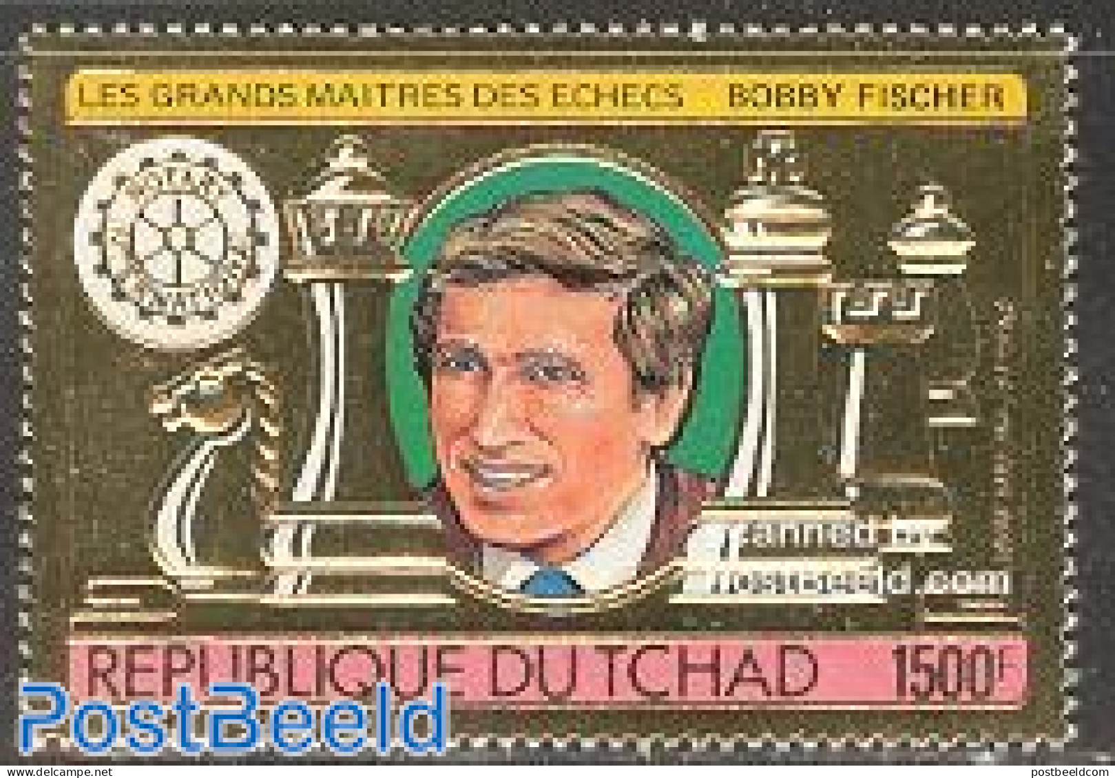 Chad 1982 Bobby Fisher 1v Gold, Mint NH, Sport - Various - Chess - Rotary - Autres & Non Classés