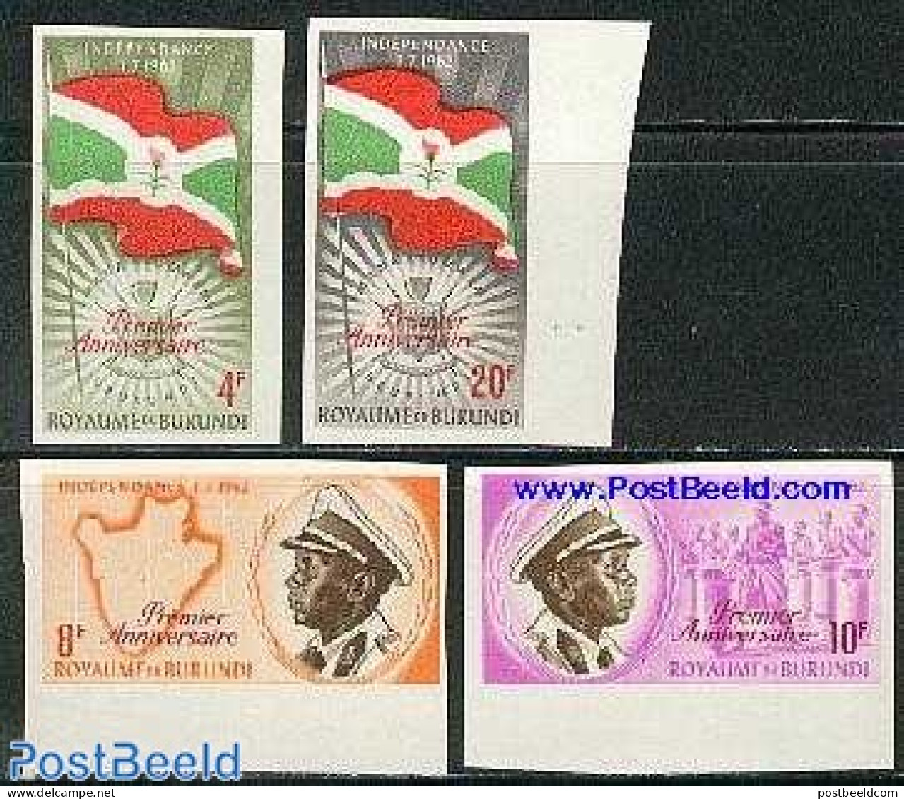 Burundi 1963 Independence 4v Imperforated, Mint NH, History - Various - Flags - History - Maps - Geography