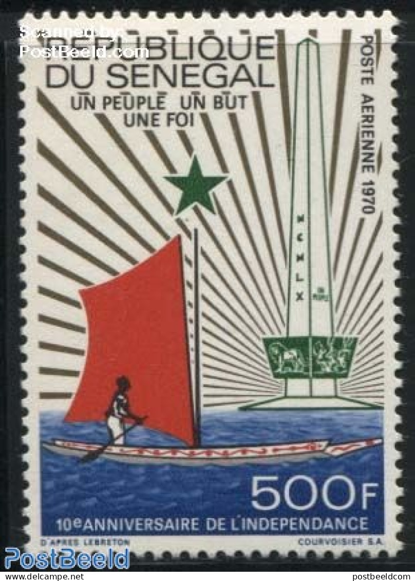 Senegal 1970 Independence 10th Anniversary 1v, Mint NH, Transport - Ships And Boats - Bateaux