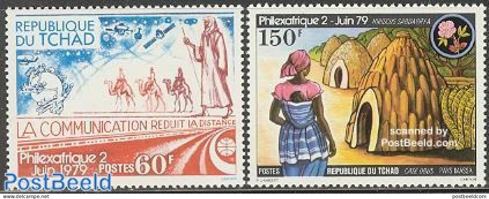 Chad 1979 Philexafrique 2v, Mint NH, Nature - Transport - Animals (others & Mixed) - Camels - U.P.U. - Space Exploration - Otros & Sin Clasificación