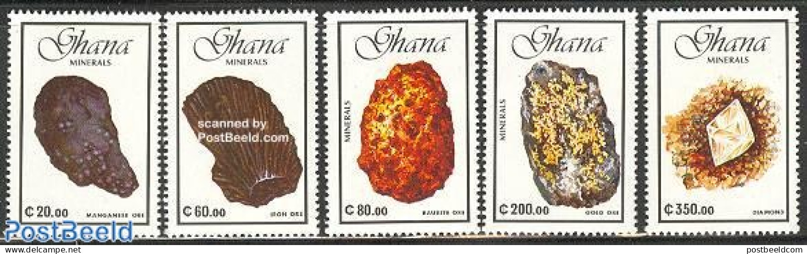 Ghana 1991 Minerals 5v, Mint NH, History - Geology - Andere & Zonder Classificatie