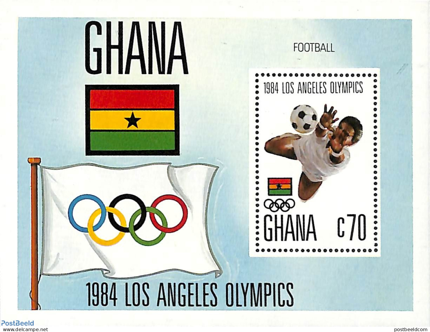 Ghana 1984 Olympic Games S/s, Mint NH, Sport - Football - Olympic Games - Other & Unclassified